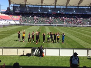 Galaxy salute the fans